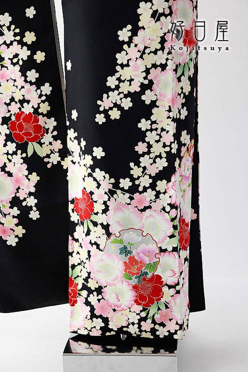振袖 身長152-167cm 黒 bk-060