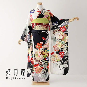 振袖 身長157-172cm 黒 bk-064