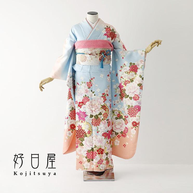 振袖 身長153-168cm 青 bl-032