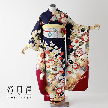 振袖 身長158-173cm 青 bl-037