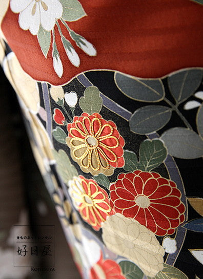 振袖 身長150-165cm 茶 br-003