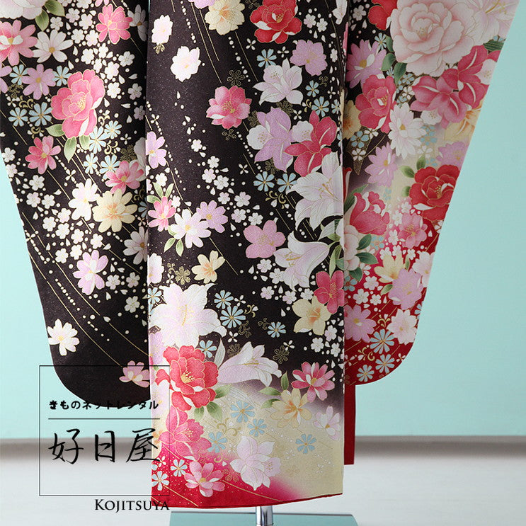 振袖 身長142-157cm 茶 br-008