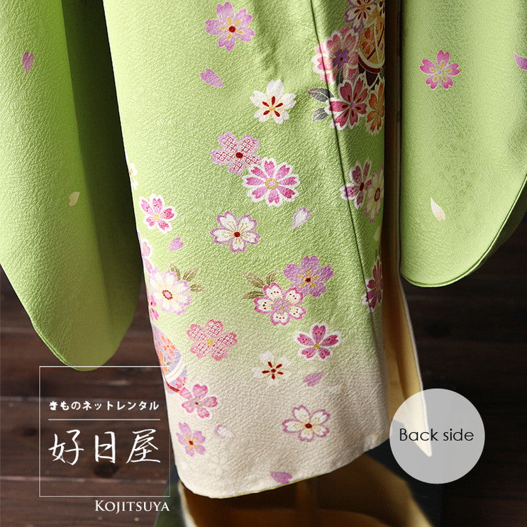 振袖 身長142-157cm 緑 gr-005