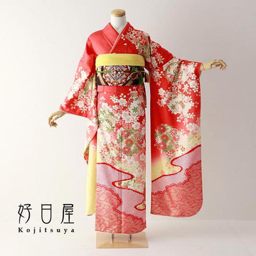 振袖 成人式用 身長157-172cm オレンジ or-016-s