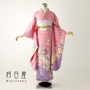 振袖 成人式用 身長145-160cm ピンク pi-003-s