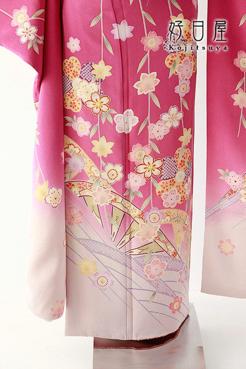 振袖 成人式用 身長150-165cm ピンク pi-025-s
