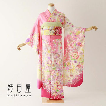 振袖 成人式用 身長150-165cm ピンク pi-028-s