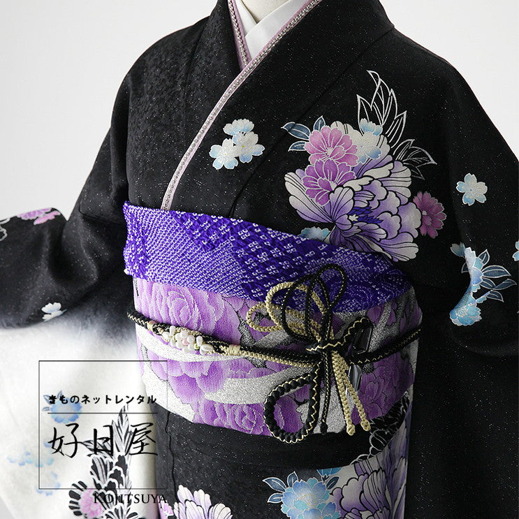 振袖 身長161-176cm 紫 pu-004