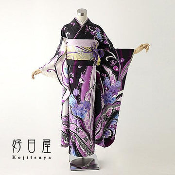 振袖 身長157-172cm 紫 pu-006