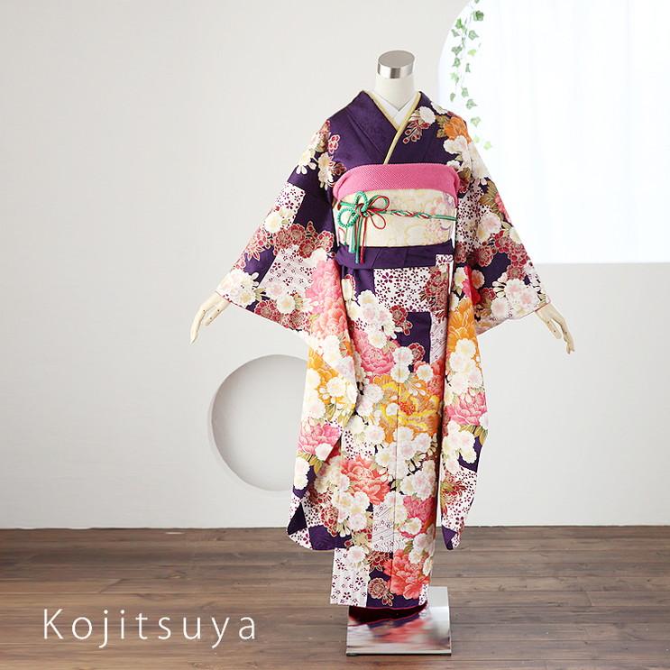 振袖 身長147-162cm 紫 pu-015