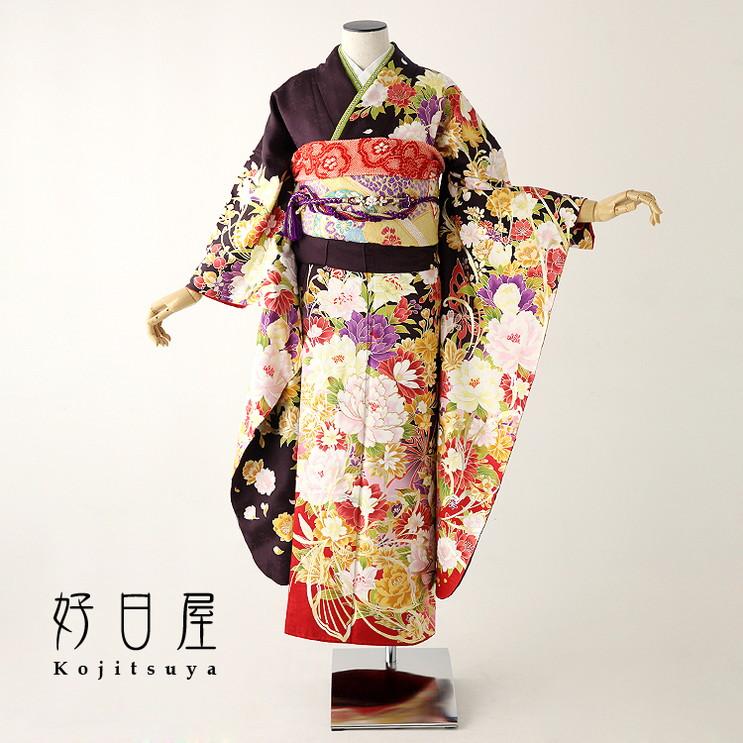 振袖 身長147-162cm 紫 pu-020