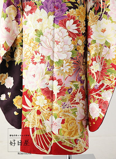 振袖 身長147-162cm 紫 pu-020