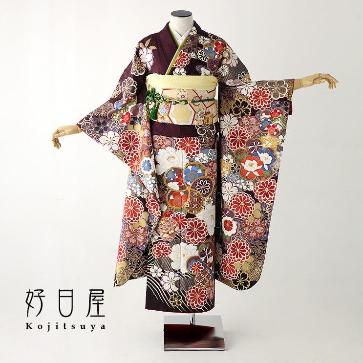 振袖 成人式用 身長149-164cm 紫 pu-021-s
