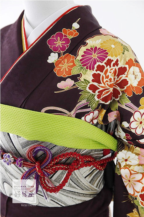 振袖 身長153-168cm 紫 pu-026