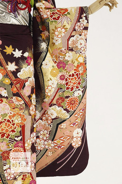 振袖 身長153-168cm 紫 pu-026