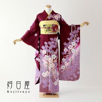 振袖 身長158-173cm 紫 pu-028