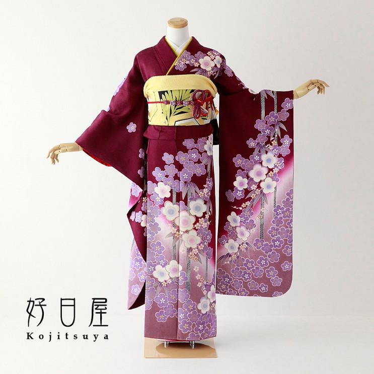 振袖 身長158-173cm 紫 pu-028