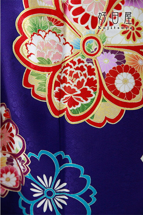 振袖 成人式用 身長147-162cm 紫 pu-029-s