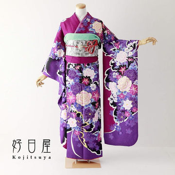振袖 身長152-167cm 紫 pu-032