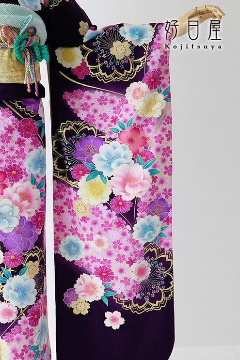 振袖 身長157-172cm 紫 pu-036