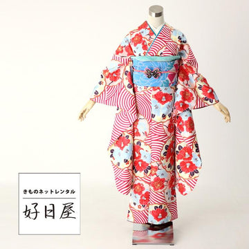 振袖 成人式用 身長148-163cm 赤 re-032-s