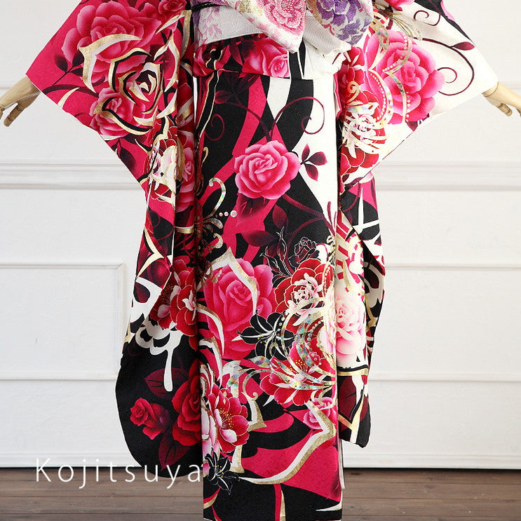 振袖 身長150-165cm 赤 re-033
