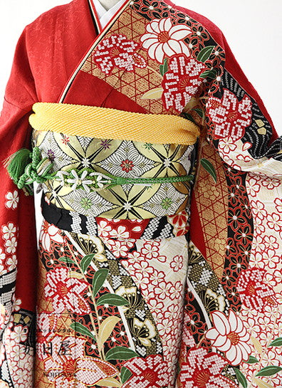 振袖 成人式用 身長147-162cm 赤 re-047-s