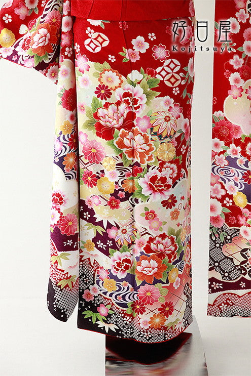 振袖 成人式用 身長152-167cm 赤 re-074-s
