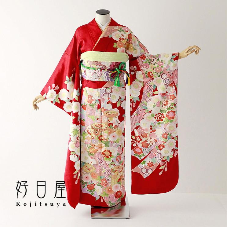 振袖 身長152-167cm 赤 re-078