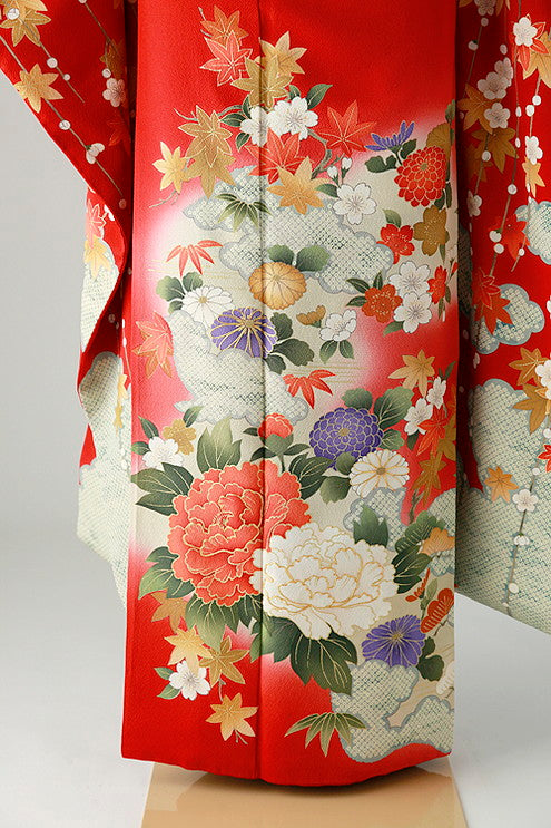 花井幸子 振袖 身長157-172cm 赤 re-085
