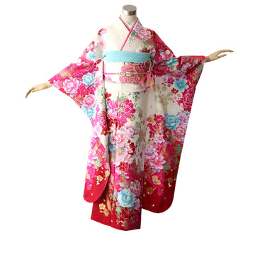 振袖 成人式用 身長150-165cm 白 wh-001-s
