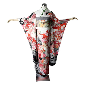 振袖 成人式用 身長147-162cm 白 wh-020-s
