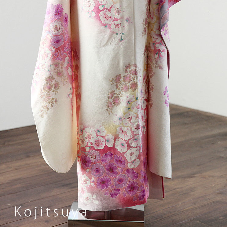 振袖 成人式用 身長153-168cm 白 wh-027-s