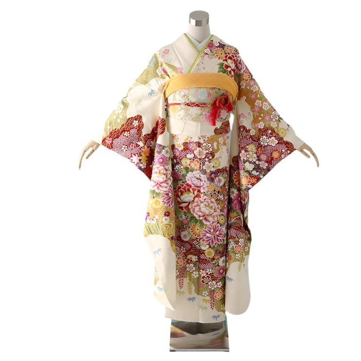 振袖 身長148-162cm 白 wh-028