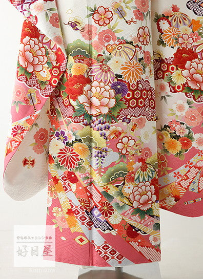 振袖 成人式用 身長150-165cm 白 wh-047-s