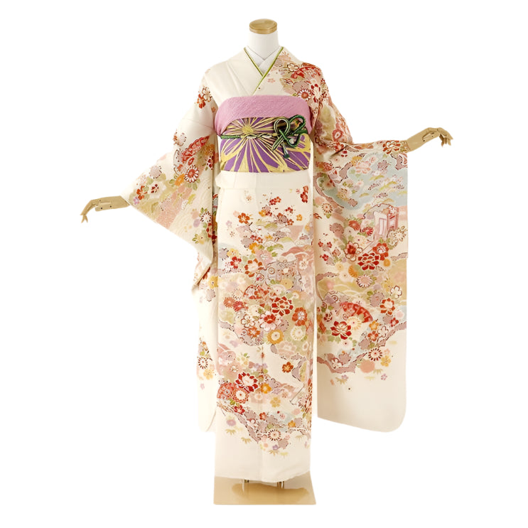 振袖 成人式用 身長157-172cm 白 wh-052-s