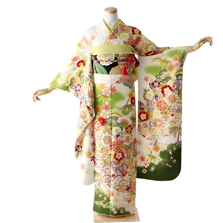 振袖 身長147-162cm 白 wh-059